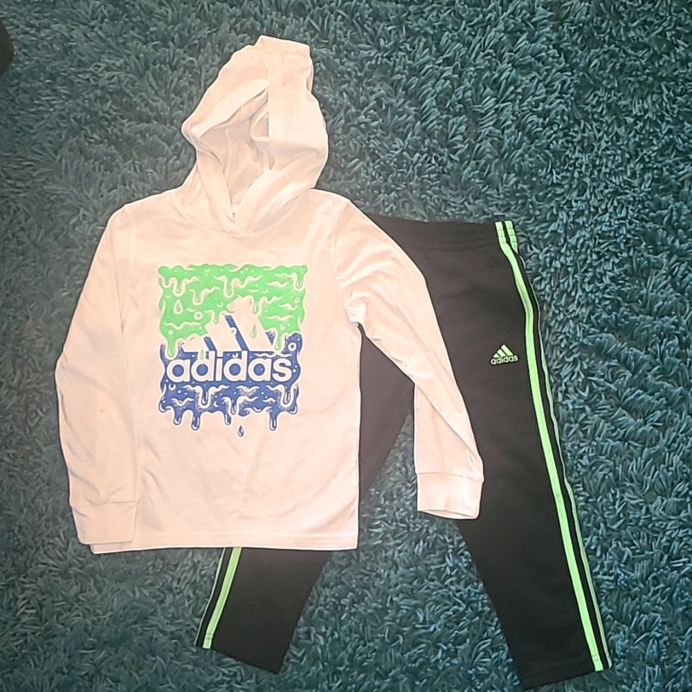 Adidas Jogging Set, 5, Lime Green, Blue, White